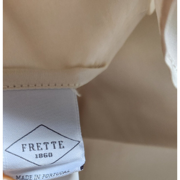 New Frette 2 PC Set Pave Embroidery Cotton King Sham Beige Green #03 - Picture 5 of 11